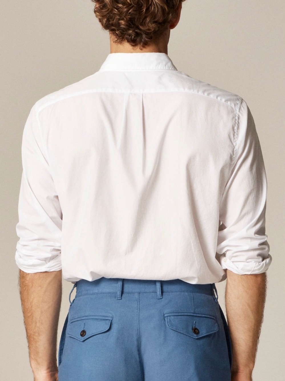 J. Crew Secret Wash Cotton Poplin White Button-Down Shirt - Picture 2 of 7
